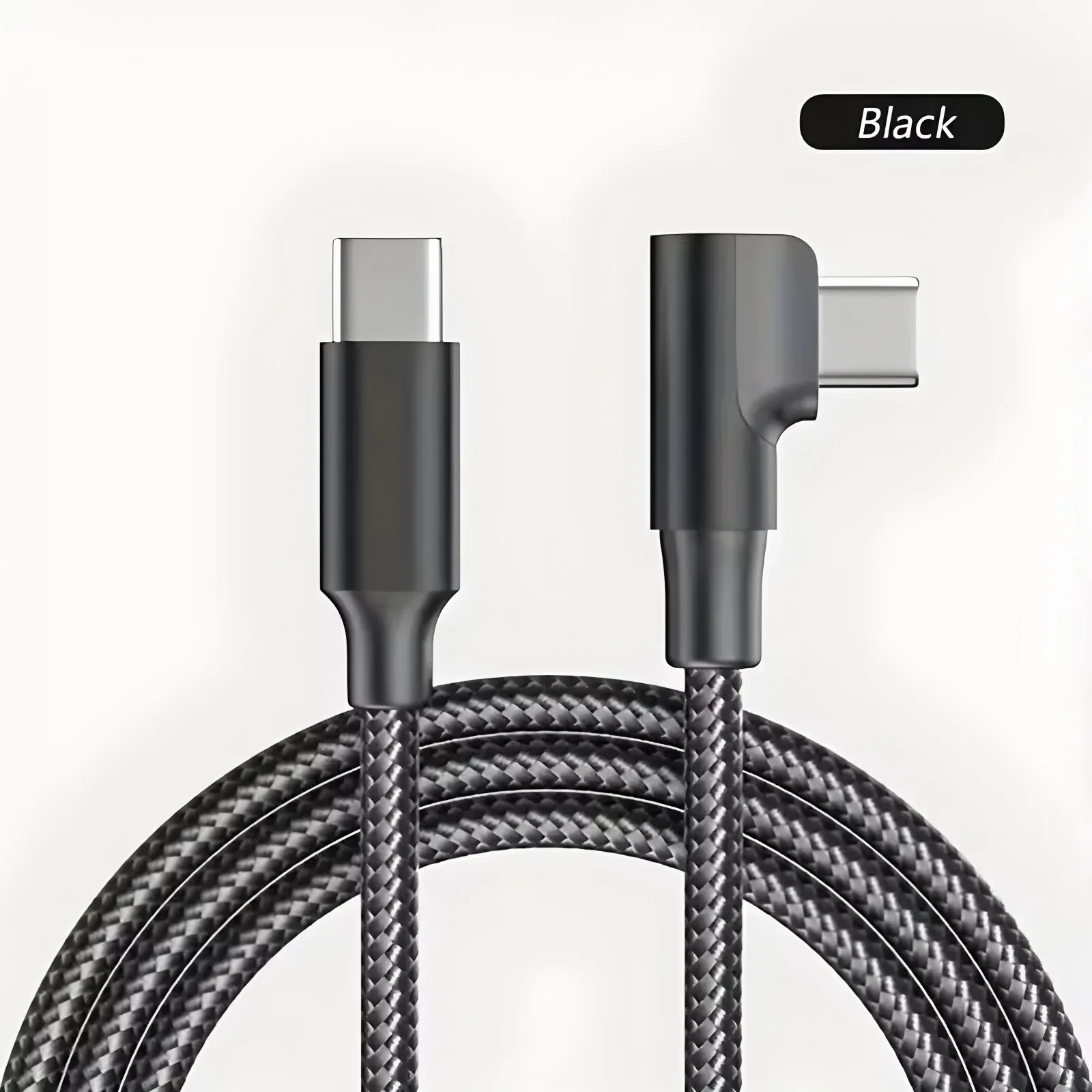 Câble USB-C vers USB-C tressé 100 W à charge rapide PD, coudé à 90 degrés 11