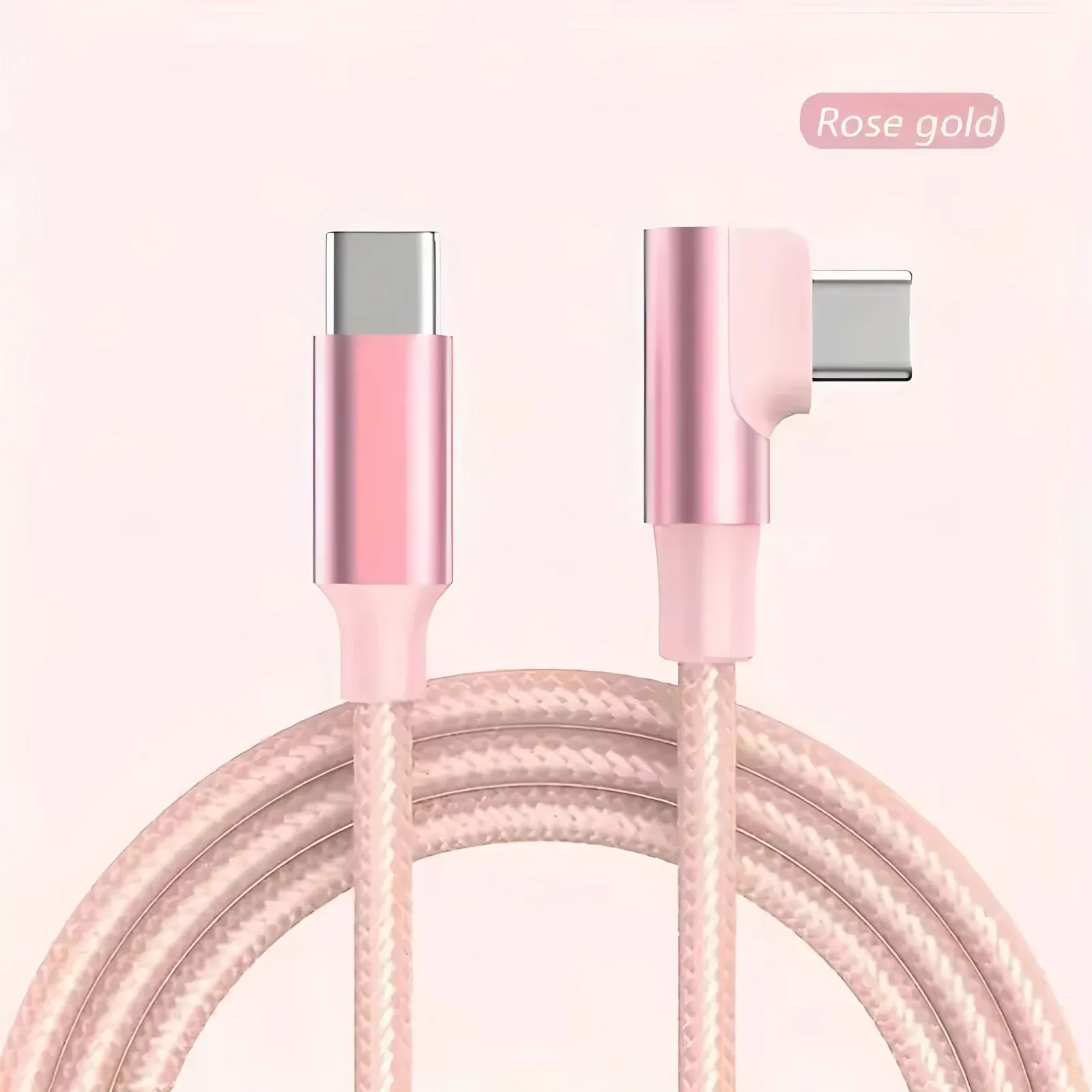 Câble USB-C vers USB-C tressé 100 W à charge rapide PD, coudé à 90 degrés 7