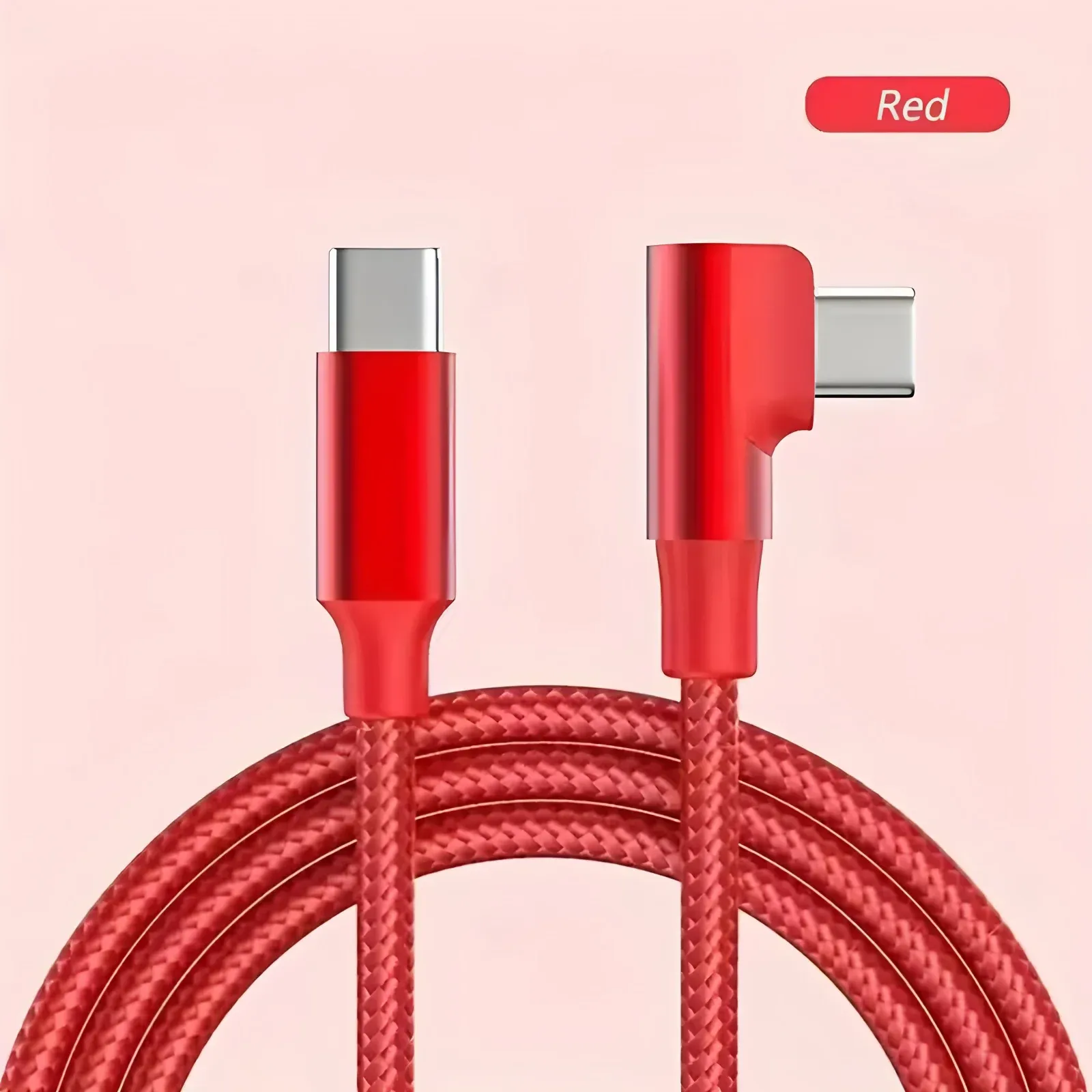Câble USB-C vers USB-C tressé 100 W à charge rapide PD, coudé à 90 degrés 9