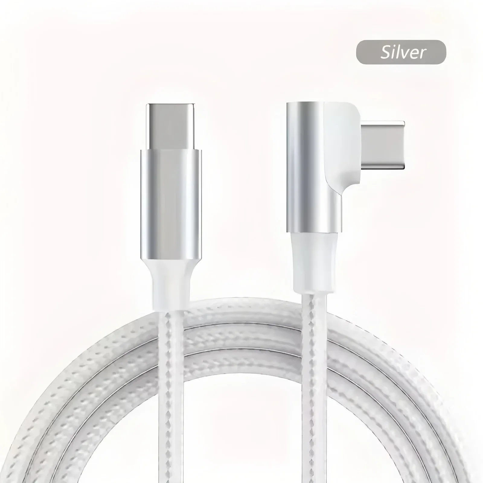 Câble USB-C vers USB-C tressé 100 W à charge rapide PD, coudé à 90 degrés 10