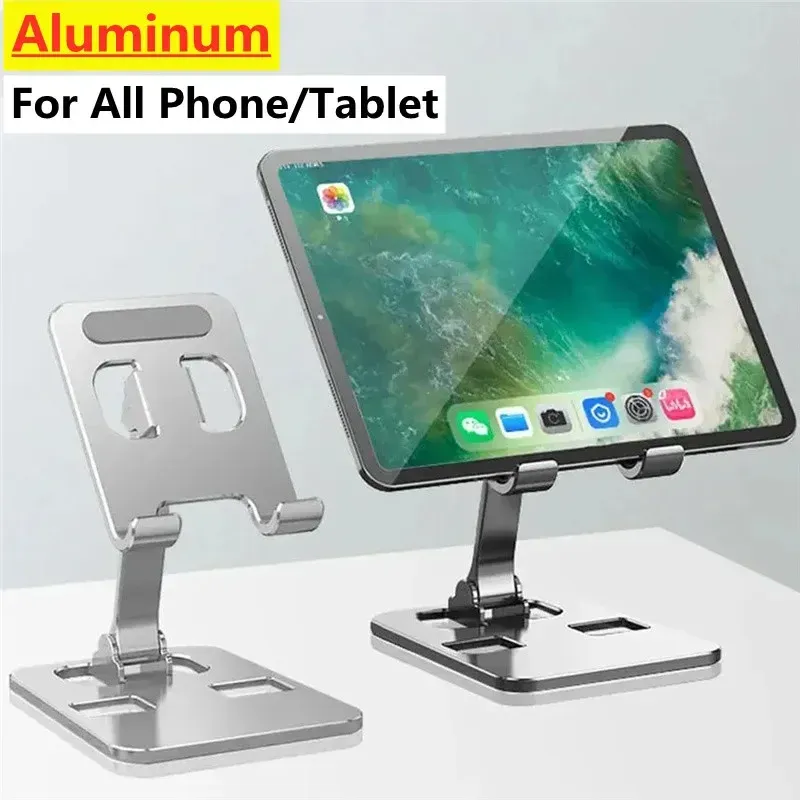 Support de téléphone de bureau pliable en métal, vue d'ensemble