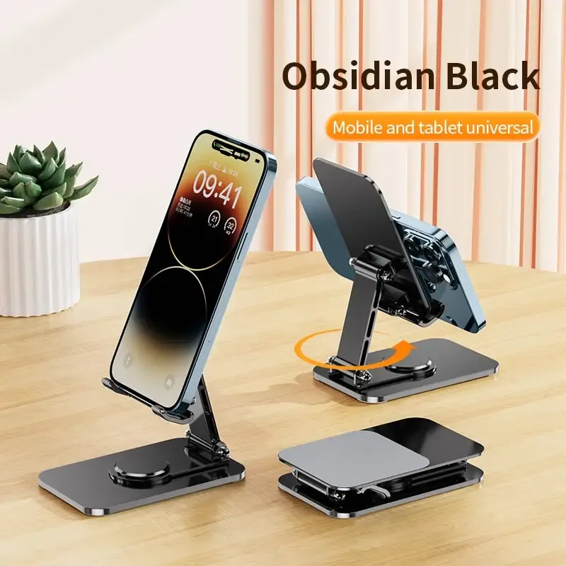 Support de téléphone de bureau pliable universel en alliage d'aluminium, support métallique pour iPhone 15 et 14 12