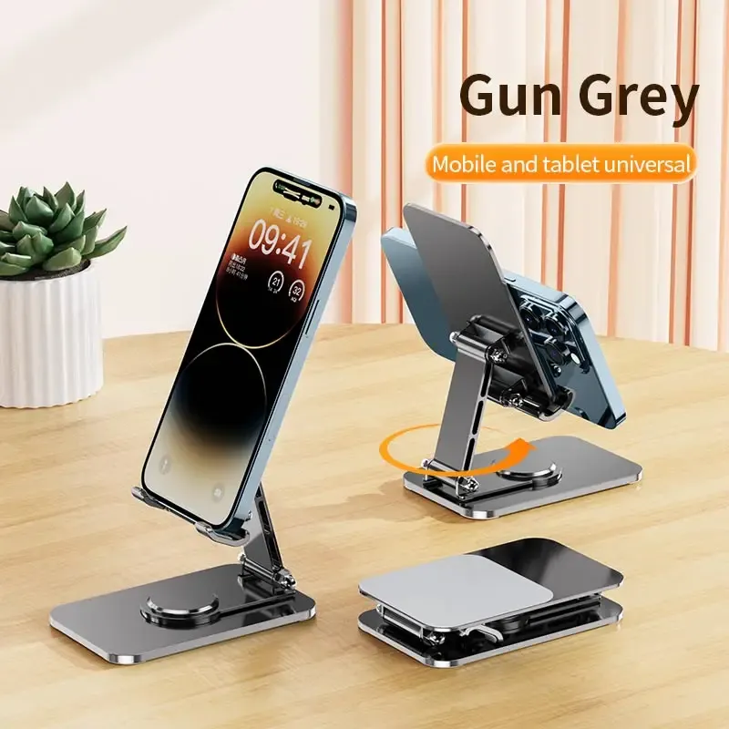Support de téléphone de bureau pliable universel en alliage d'aluminium, support métallique pour iPhone 15 et 14 9