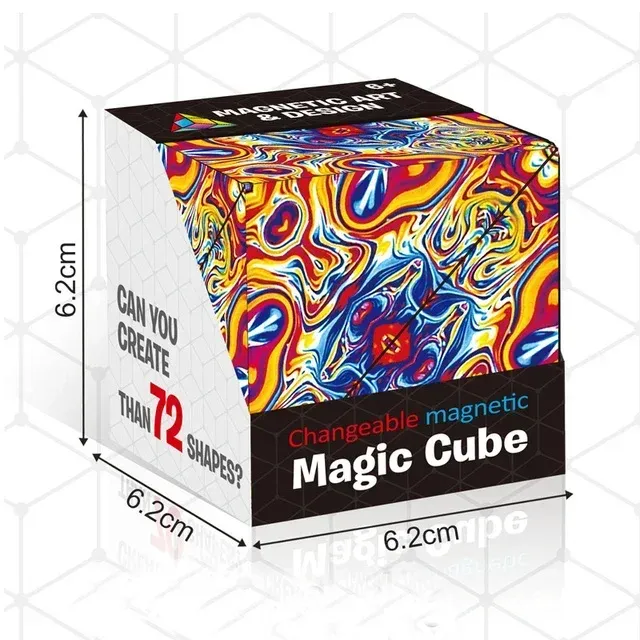 Cube magnétique géométrique transformable pour enfants, casse-tête 3D de décompression et d'entraînement cognitif 15