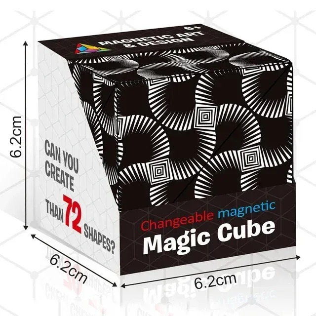 Cube magnétique géométrique transformable pour enfants, casse-tête 3D de décompression et d'entraînement cognitif 12