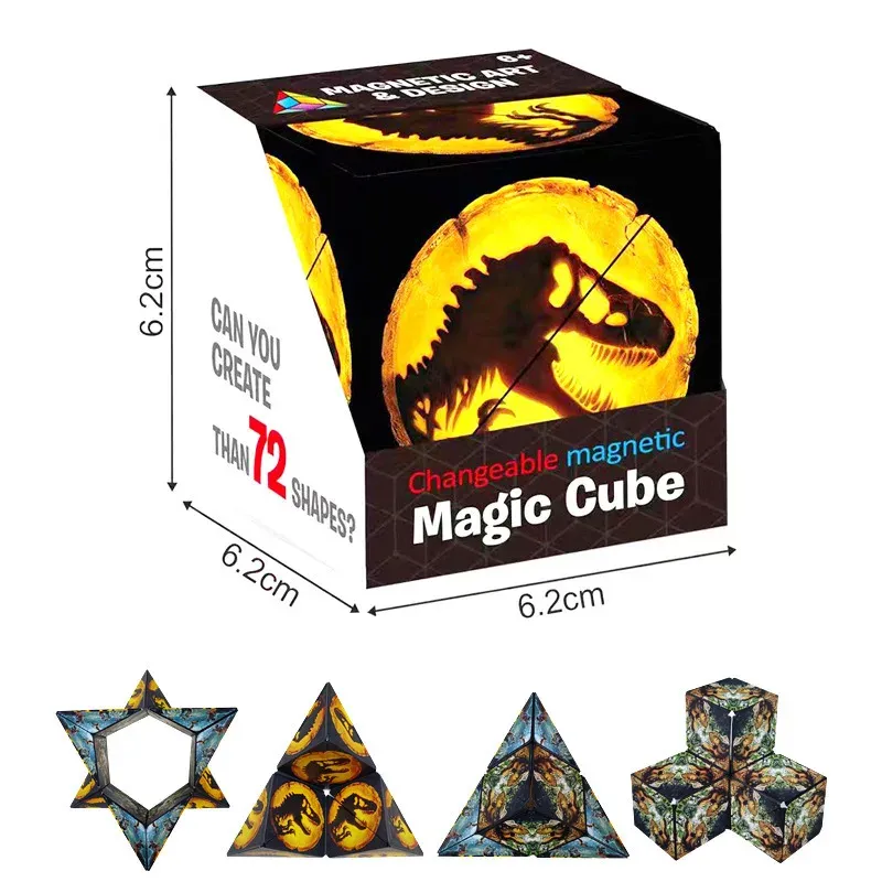 Cube magnétique géométrique transformable pour enfants, casse-tête 3D de décompression et d'entraînement cognitif 19