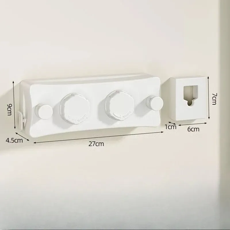 Corde à linge rétractable double ligne murale, séchage invisible pour balcon 7