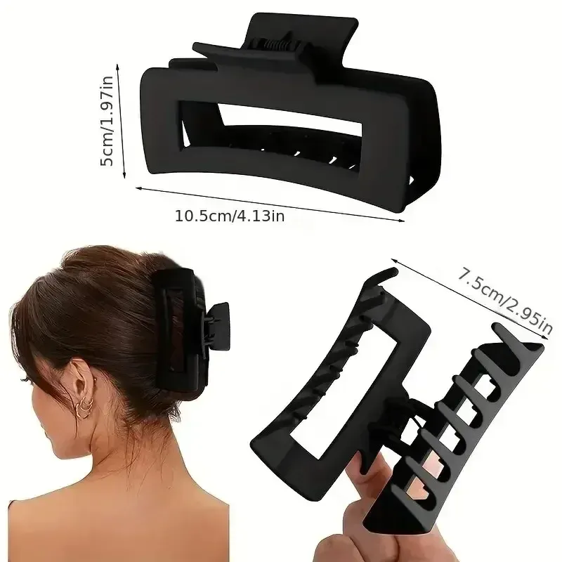 4 pinces à cheveux crocodile | Pinces antidérapantes extra larges pour cheveux épais | Ensemble d'accessoires pour cheveux unis, pour queue de cheval 2