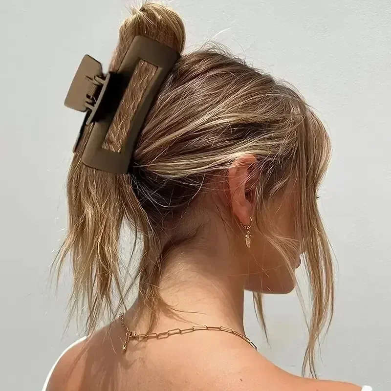 4 pinces à cheveux crocodile | Pinces antidérapantes extra larges pour cheveux épais | Ensemble d'accessoires pour cheveux unis, pour queue de cheval 4