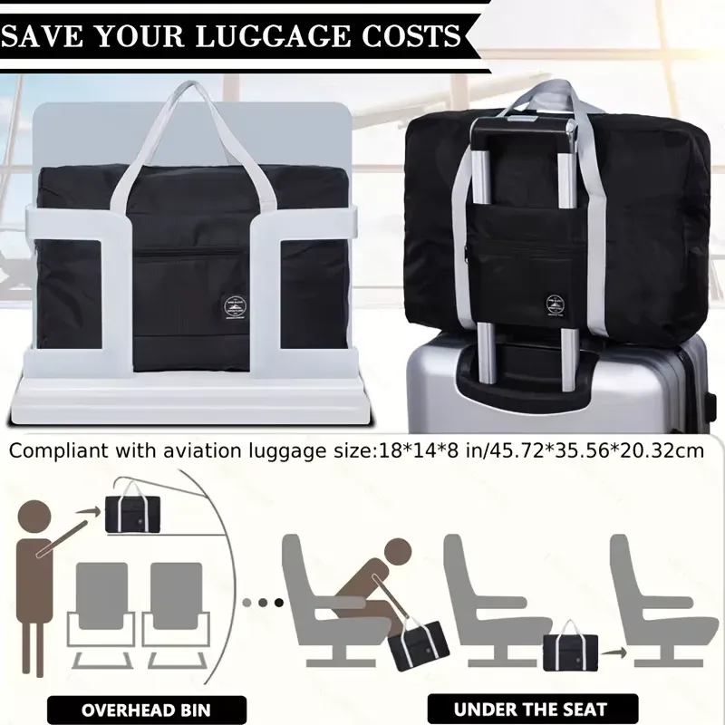 Sac de voyage et de sport pliable, grande capacité et léger 5