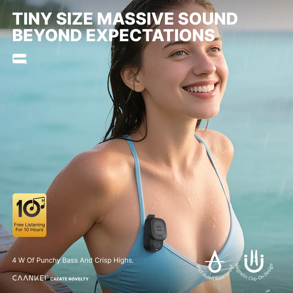 Mini enceinte Bluetooth comparée à la main