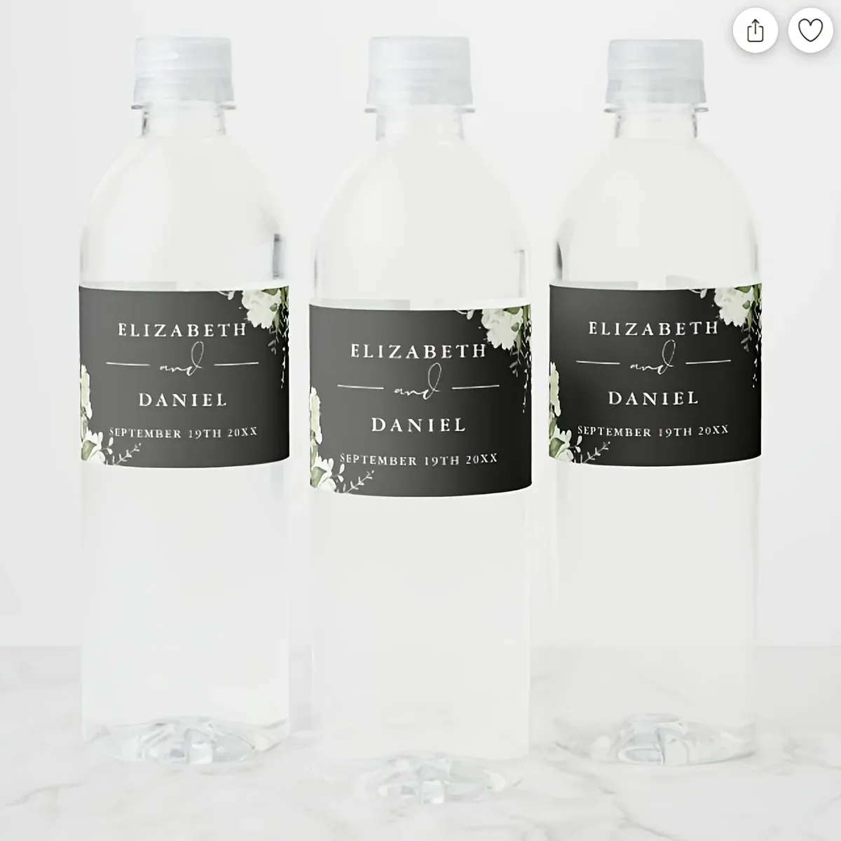 Étiquettes personnalisées pour bouteilles d'eau de mariage, lot de 30 4