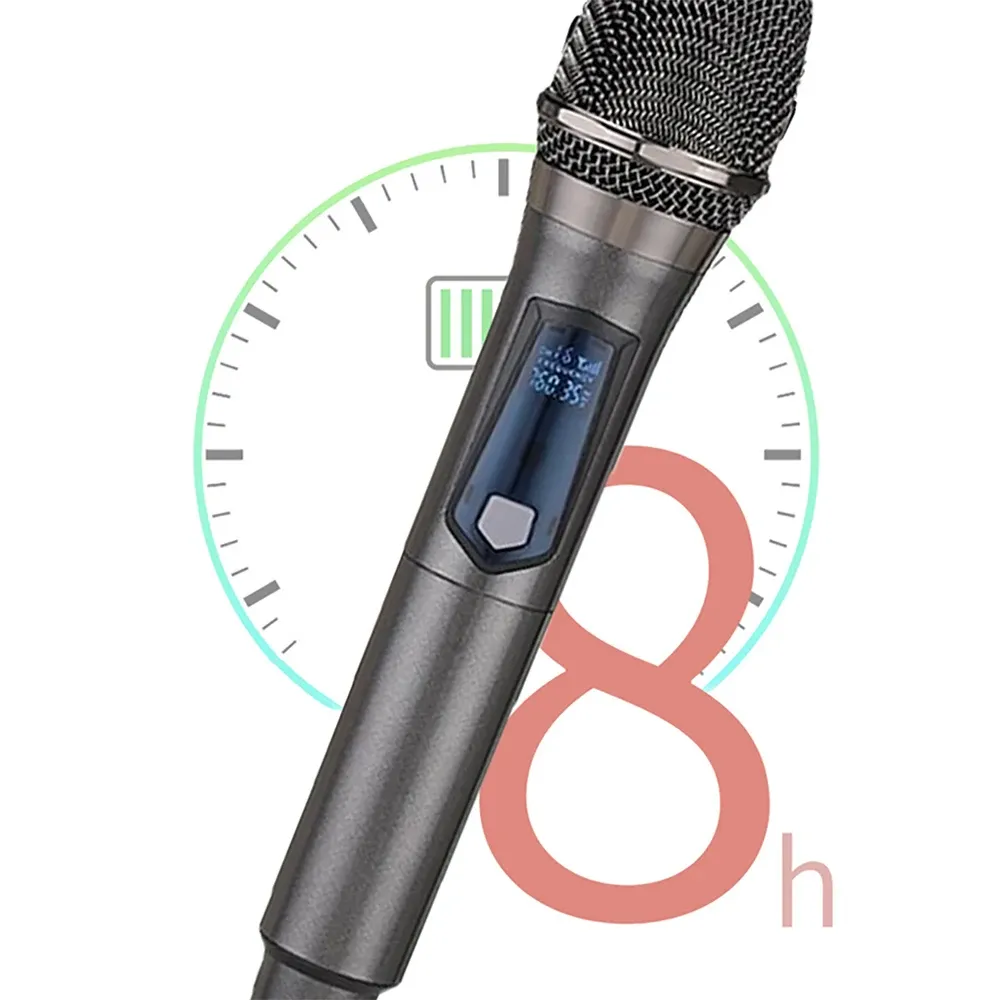 Microphone sans fil en utilisation, grande portée