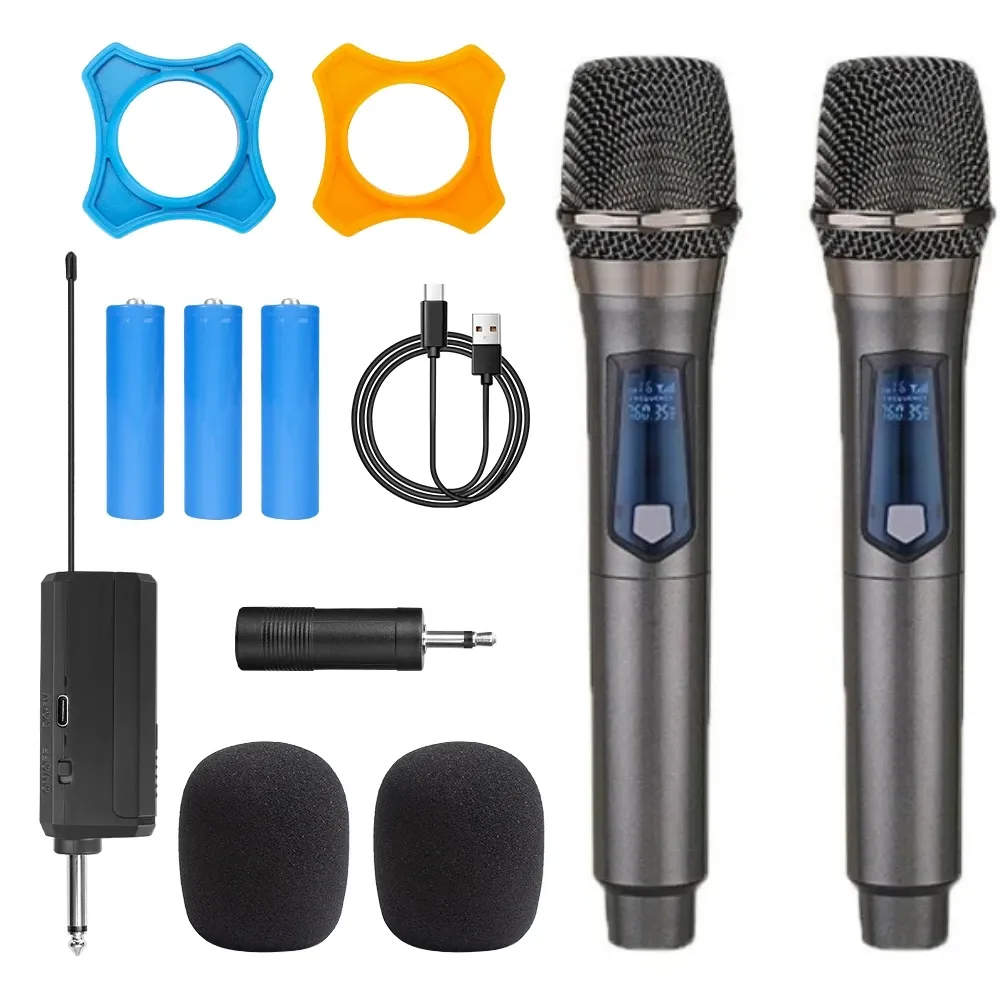 Microphones sans fil UHF avec accessoires inclus