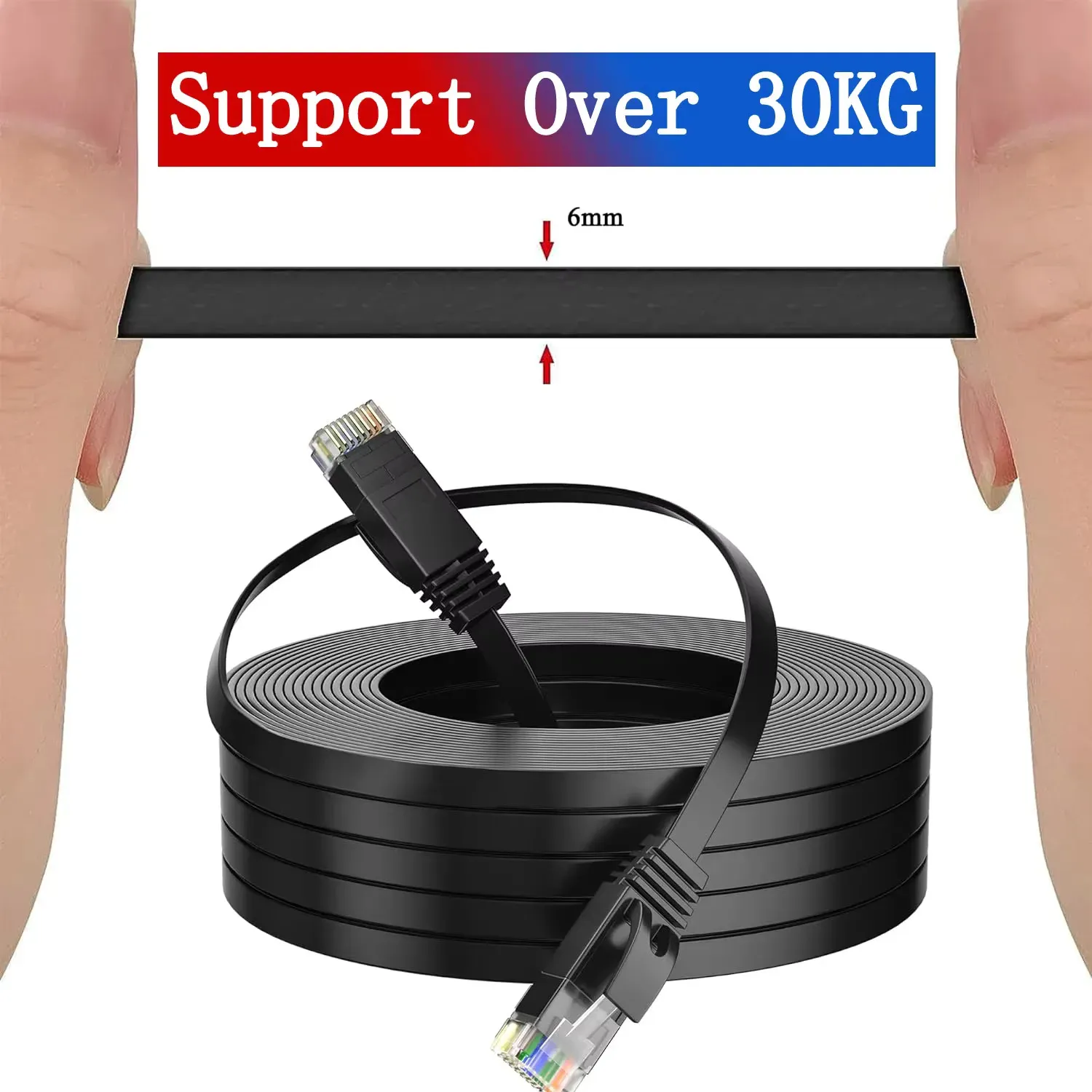Câble Ethernet Cat 6, câble réseau LAN Gigabit haute vitesse pour connexion Internet 6