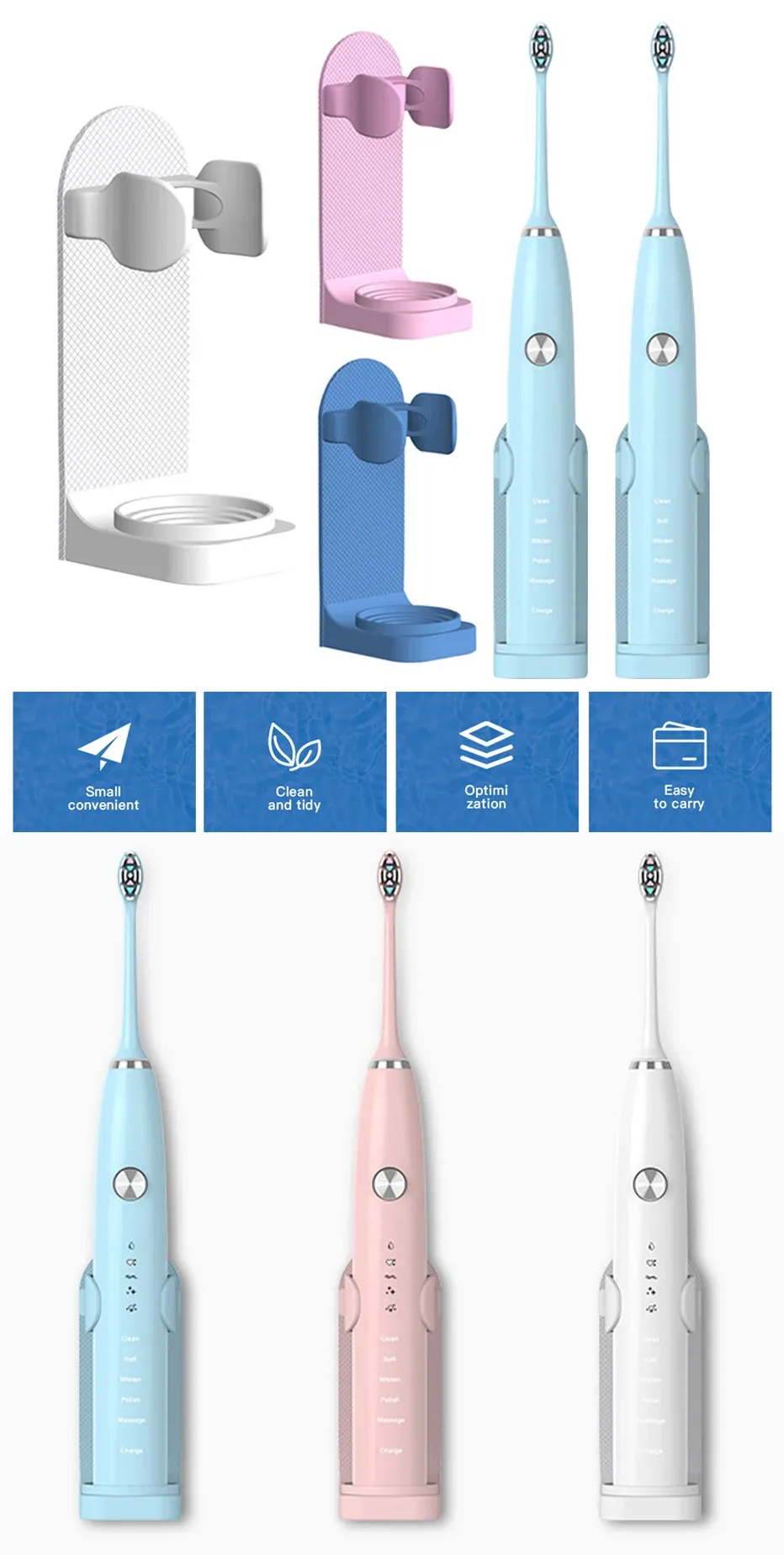 Porte-brosse à dents électrique, vue détaillée