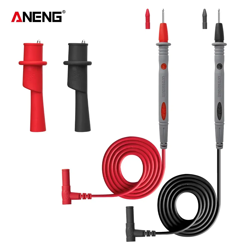 Sonde universelle en silicone pour multimètre numérique, 20 A, 1000 V, avec fils de test et pointe de sonde pour multimètre Fluke 8