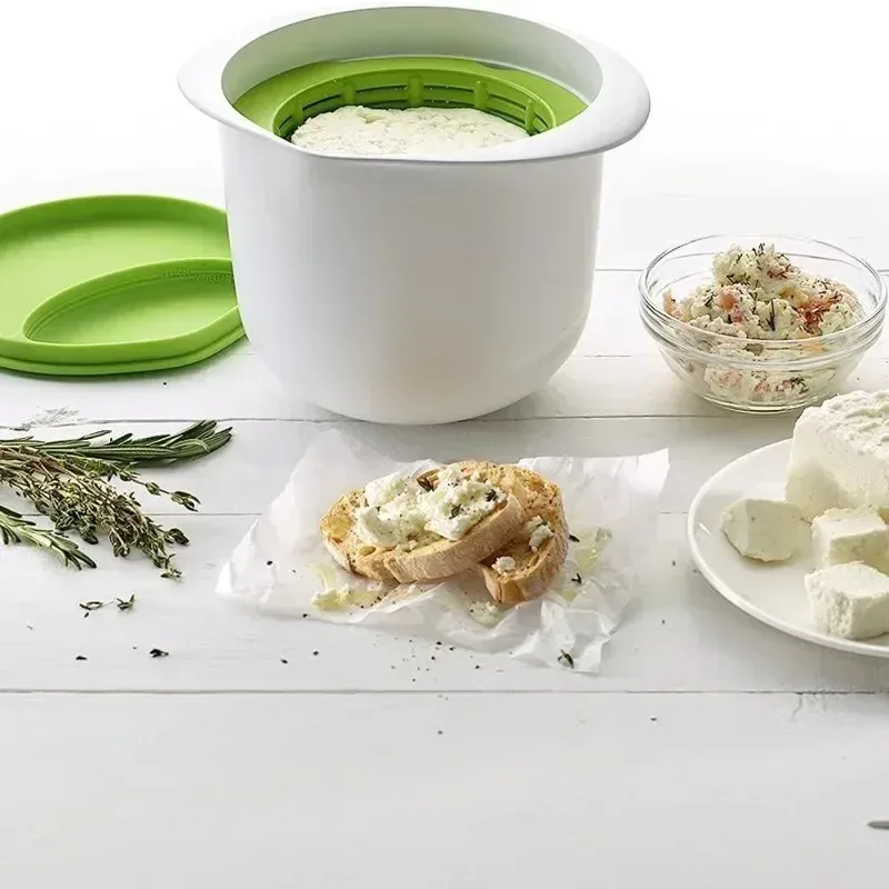 Four à micro-ondes en silicone, machine à fromage frais, seau filtrant de vidange de lactosérum, avec recette de fromage, gadgets de cuisine, bricolage 4