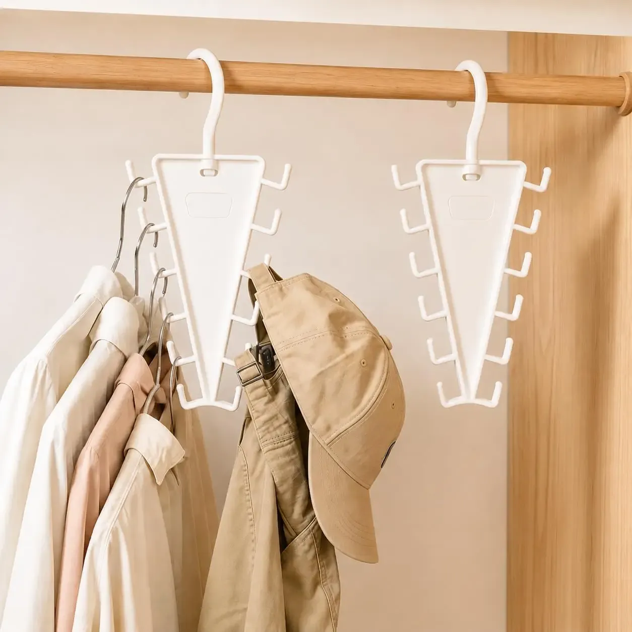 Lot de 2, 4 ou 8 crochets multi-usages en V pour penderie, organisateur de placard à 12 crochets, gain de place - Image 1