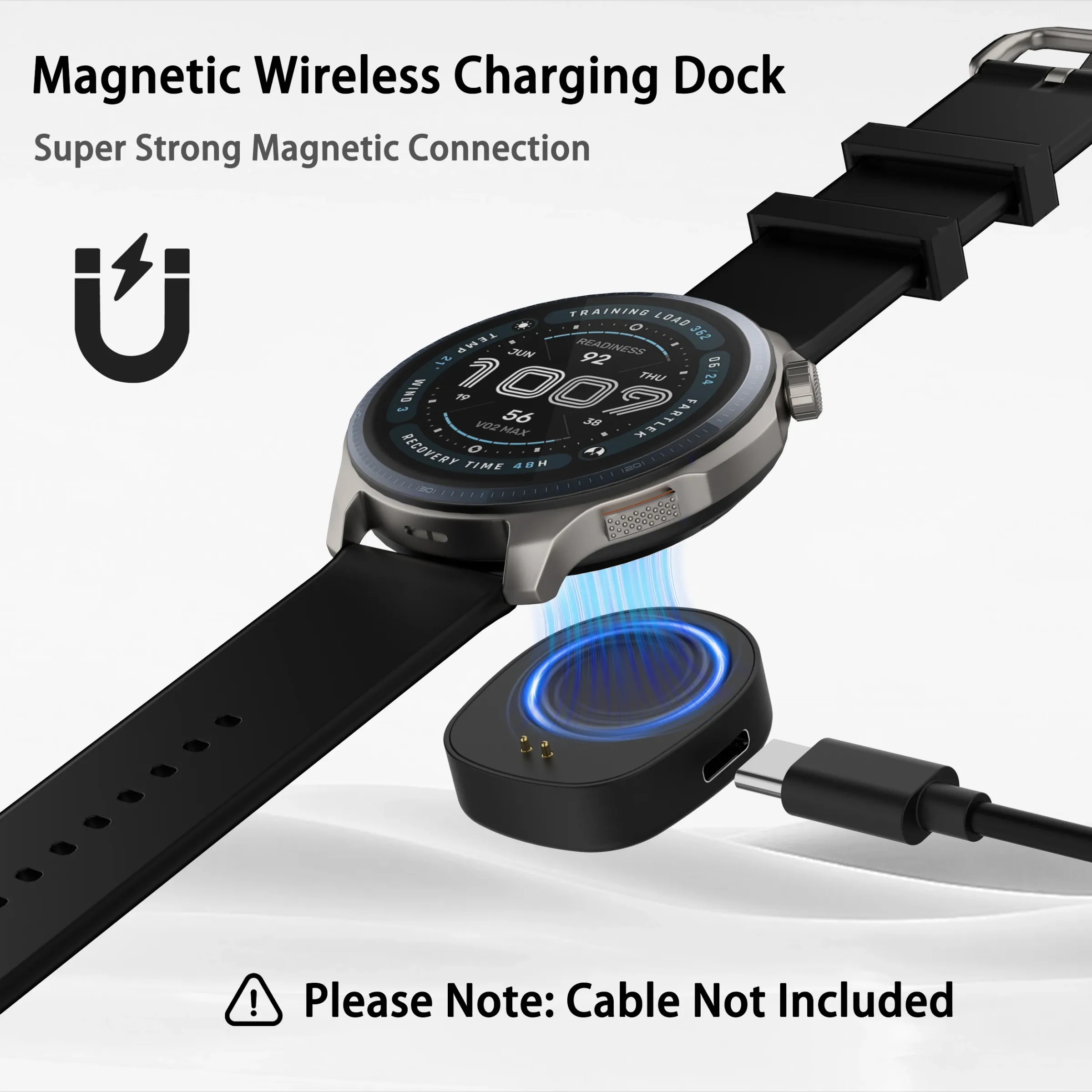 Adaptateur de charge sans fil de remplacement pour montre connectée Amazfit Balance 2, Balance, T-Rex 3 et Helio 4