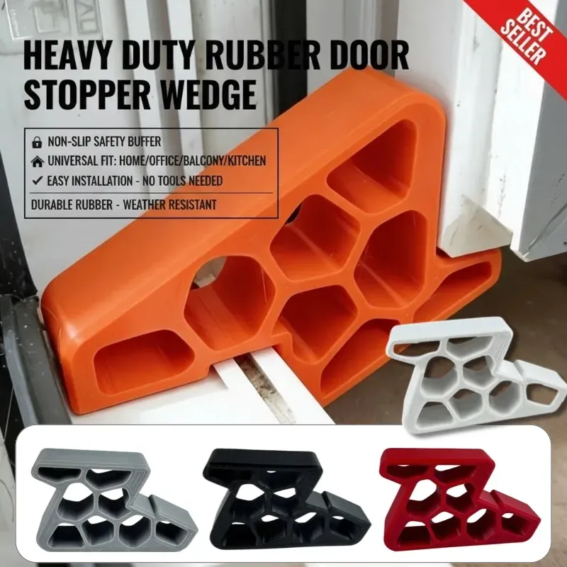 Butoir de porte robuste antidérapant, cale coupe-vent pour porte et fenêtre - Image 1