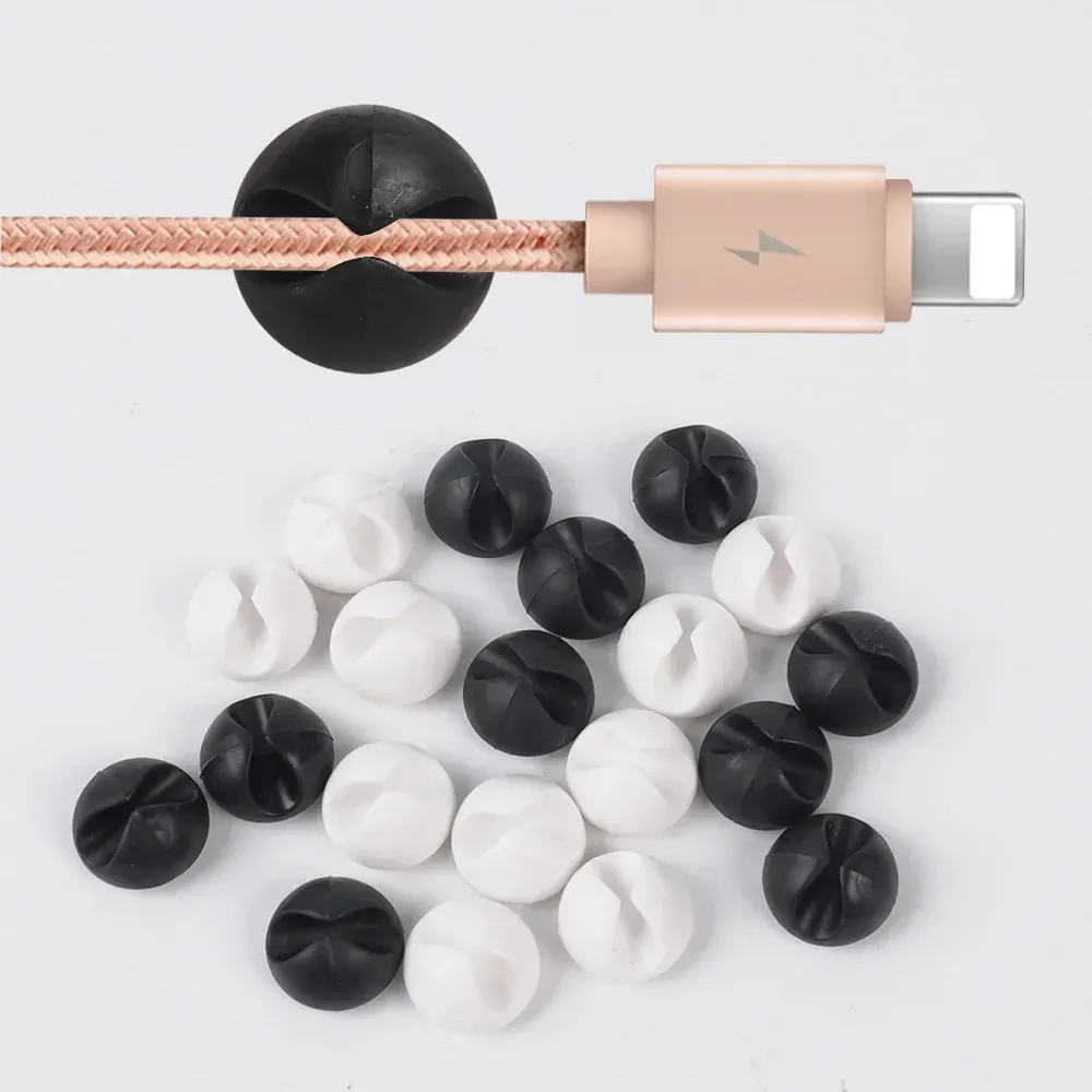 Passe-câble adhésif en silicone pour organisation de câbles