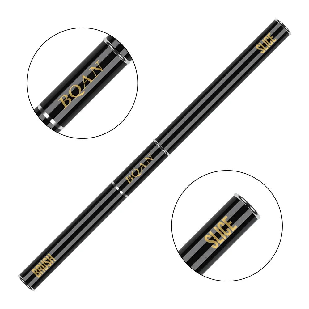 Pinceau à ongles ovale avec spatule pour gel UV et acrylique, usage professionnel en salon de manucure 2