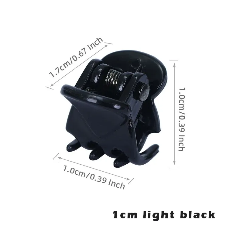 Mini pinces à cheveux en plastique transparent, noir et marron, lot de 10, 1,0 à 1,5 cm, accessoires de coiffure pour femmes et enfants 21