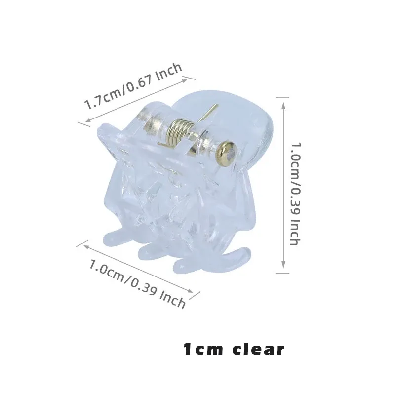 Mini pinces à cheveux en plastique transparent, noir et marron, lot de 10, 1,0 à 1,5 cm, accessoires de coiffure pour femmes et enfants 19