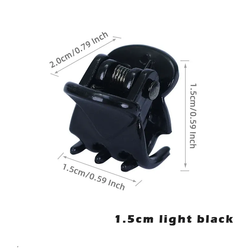 Mini pinces à cheveux en plastique transparent, noir et marron, lot de 10, 1,0 à 1,5 cm, accessoires de coiffure pour femmes et enfants 17