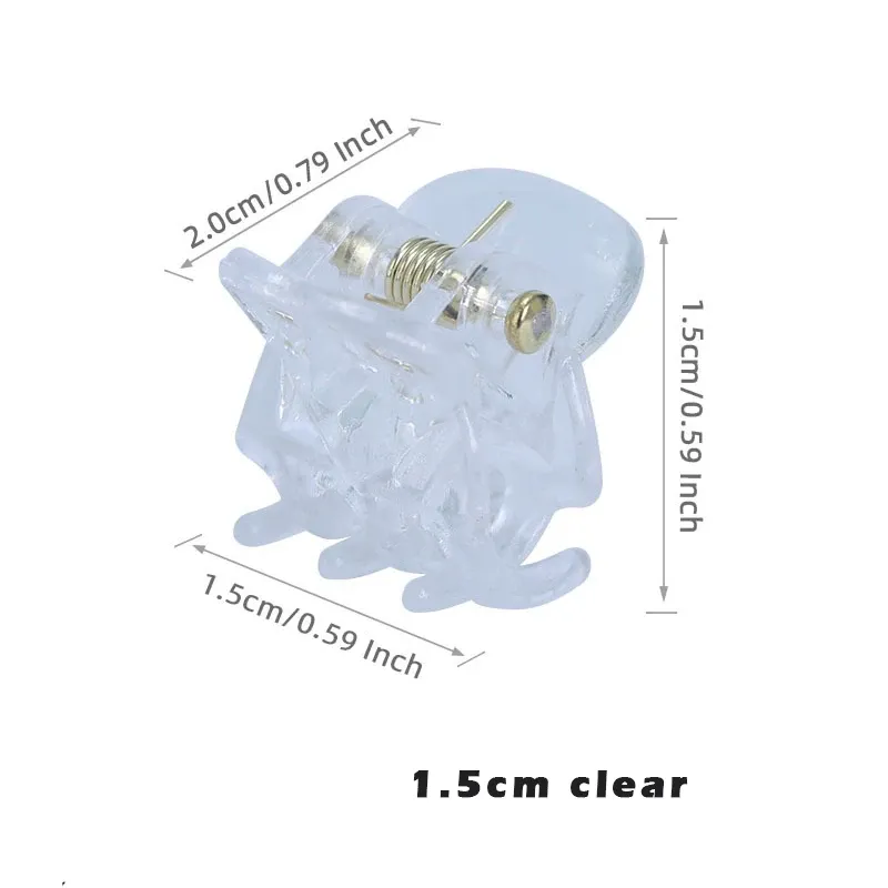 Mini pinces à cheveux en plastique transparent, noir et marron, lot de 10, 1,0 à 1,5 cm, accessoires de coiffure pour femmes et enfants 15