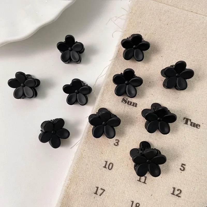 Mini pinces à cheveux en plastique transparent, noir et marron, lot de 10, 1,0 à 1,5 cm, accessoires de coiffure pour femmes et enfants 7