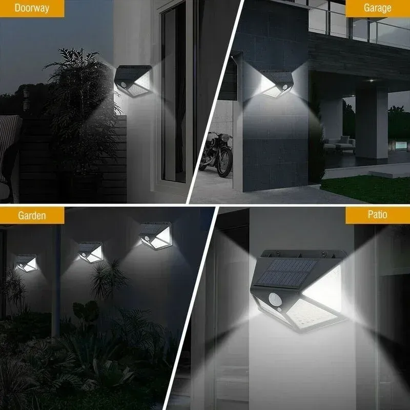 Applique murale solaire à 100 LED avec capteur de mouvement