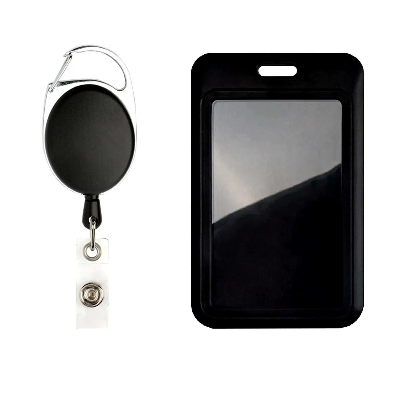 Porte-badge rétractable avec mousqueton robuste, lot de 2 4