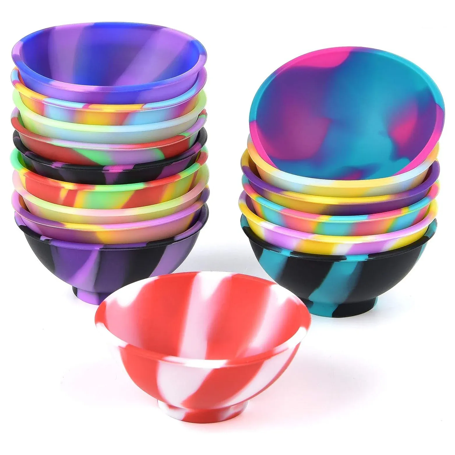 Bol en silicone pour la maison, lot de 2, 67 mm et 50 mm, multicolore, accessoires pour fumeurs, rangement cuisine 4