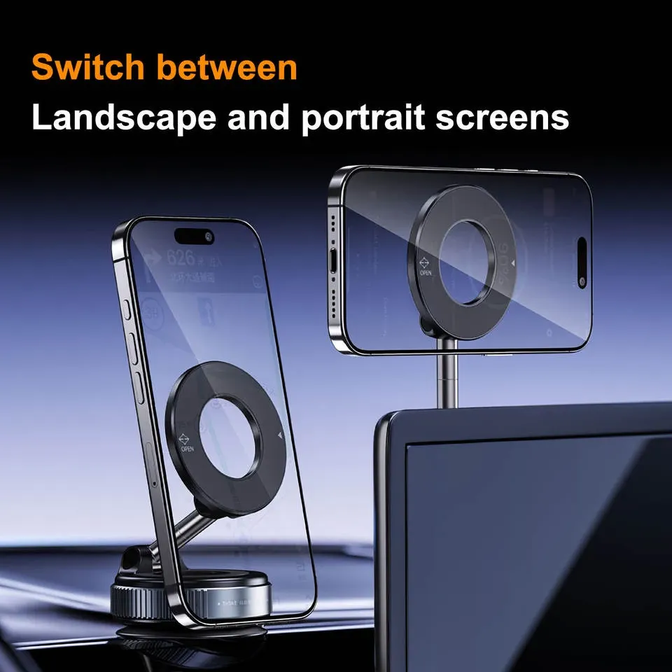 Support de téléphone magnétique rotatif à 360° pour voiture, fixation sur tableau de bord ou pare-brise, support de navigation automobile multi-usage 4