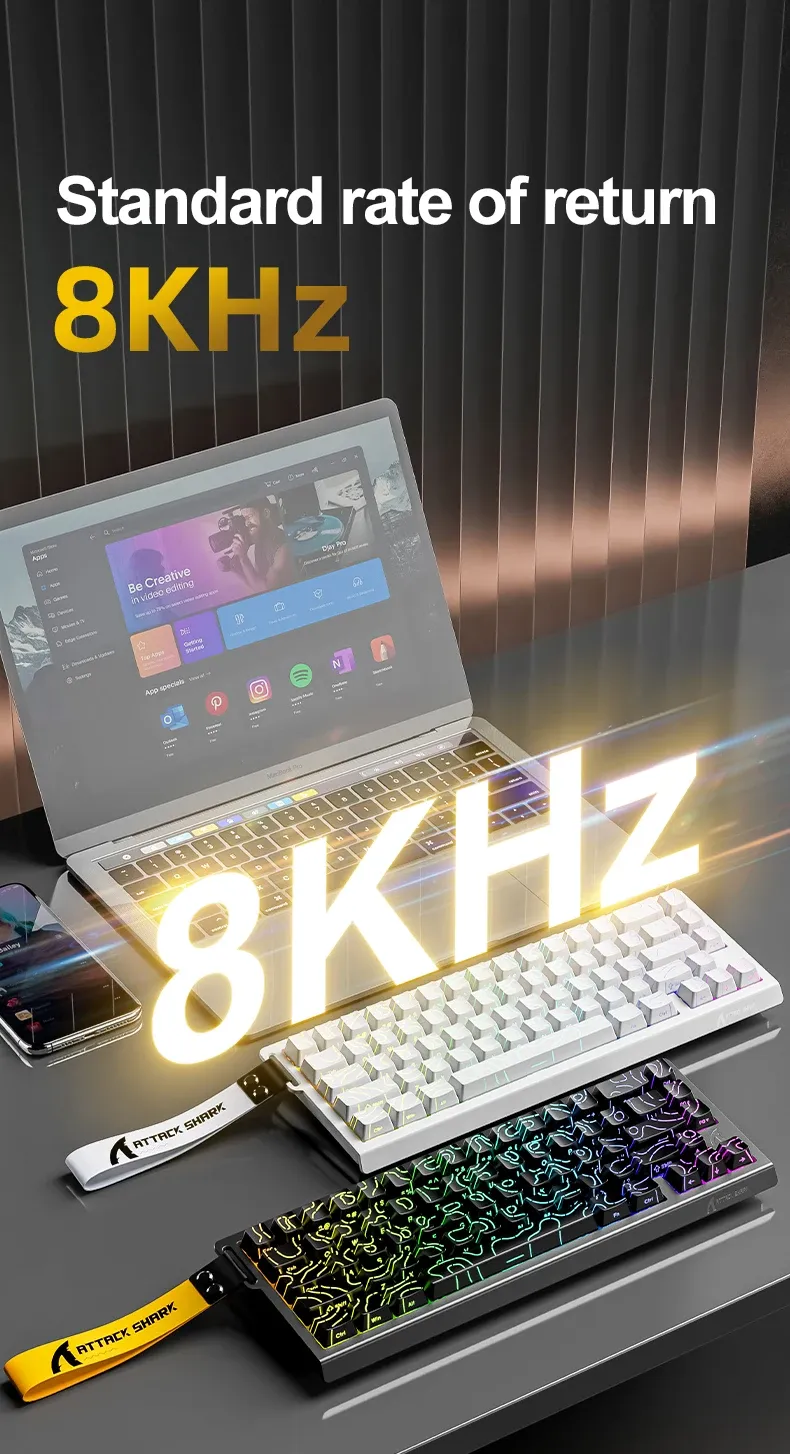 Clavier ATTACK SHARK X68 en situation
