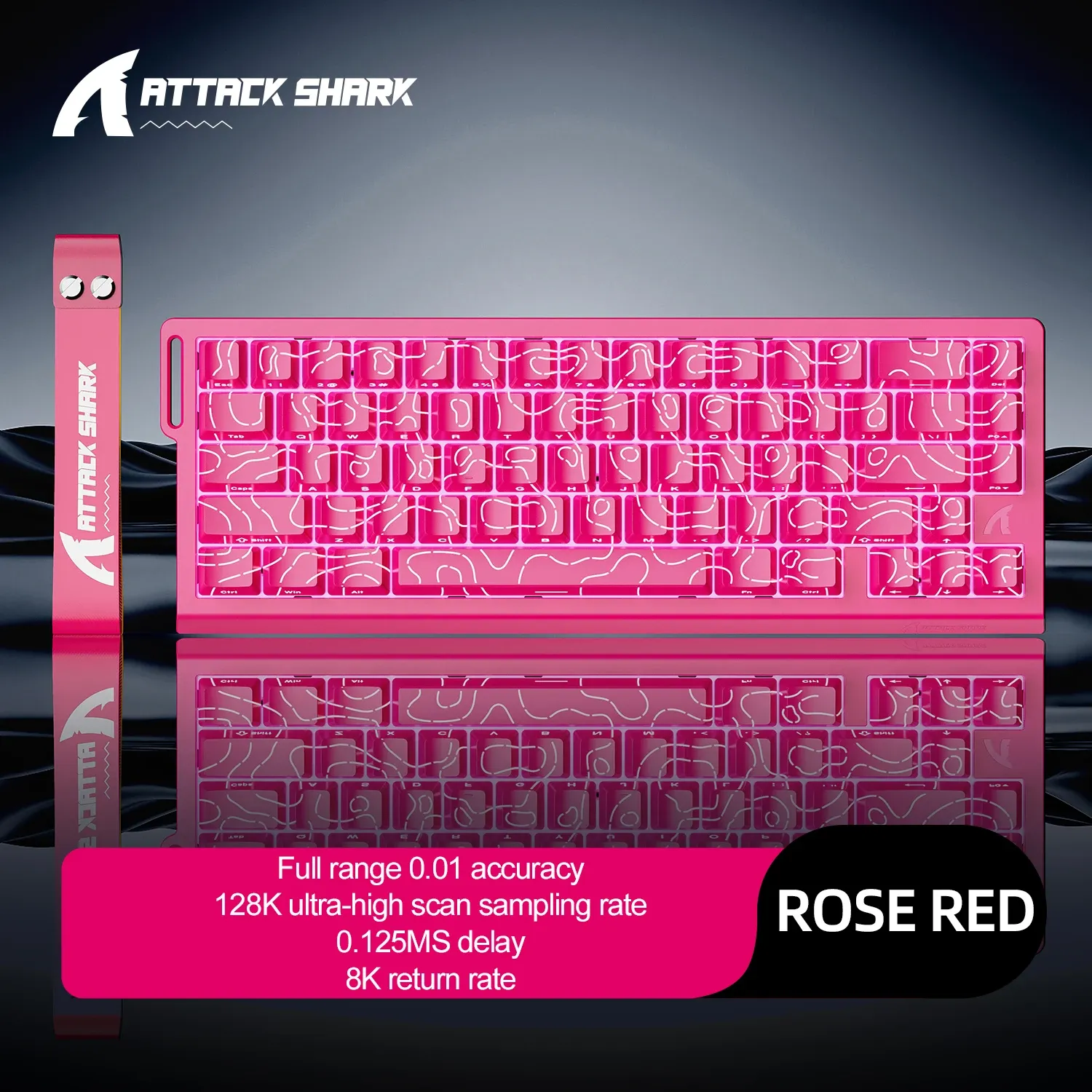 ATTACK SHARK X68HE X68Pro Clavier mécanique magnétique pour gaming pro, déclenchement rapide 0,01 mm, taux de scrutation 8000 Hz, SOCD/RS 0,125 ms, 128K 11