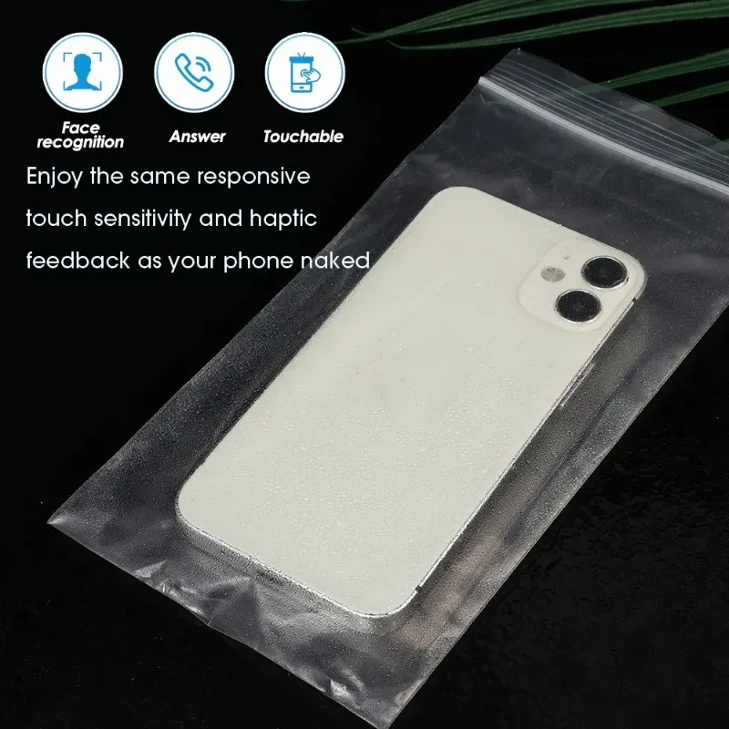 Lot de 100 pochettes transparentes étanches à fermeture zip pour téléphone, compatibles iPhone 15, 14, 13 Pro Max et Samsung 5