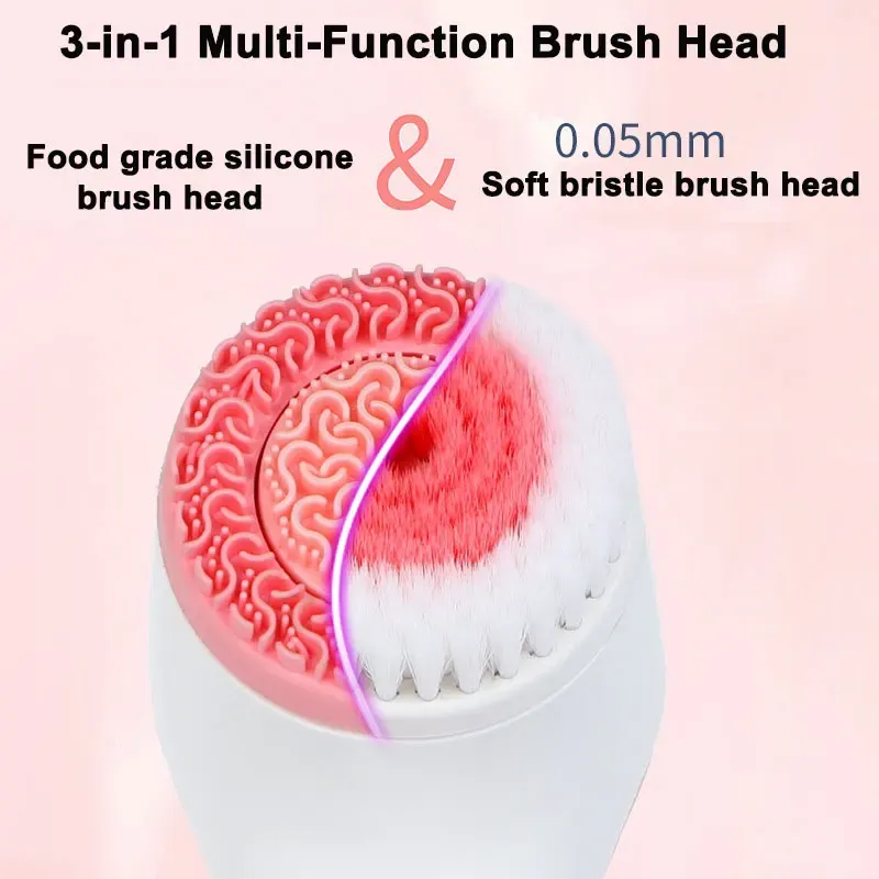 Brosse nettoyante électrique 3 en 1 à vibrations soniques pour le visage 4
