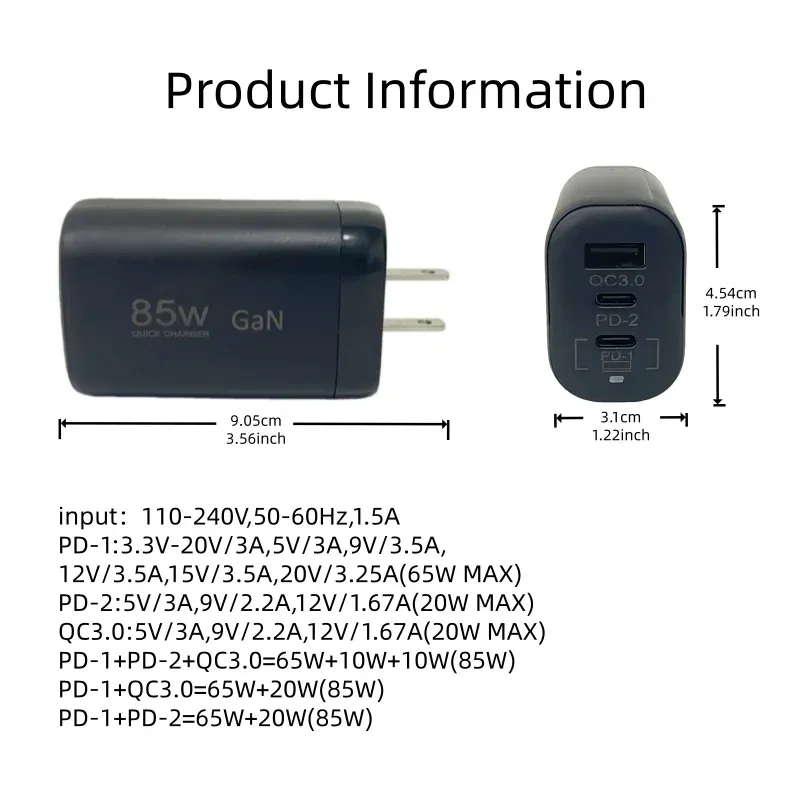 Chargeur multi-ports, design et finition