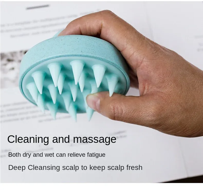 Brosse de massage pour cuir chevelu, utilisation au lavage