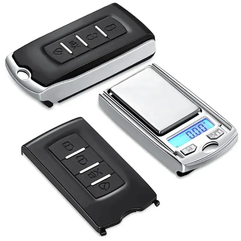 Balance électronique de poche en forme de clé de voiture, portable, 200 g / 0,01 g, écran LCD 6