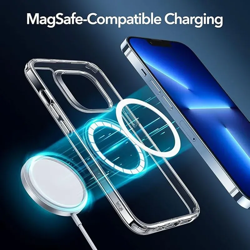 Coque magnétique transparente en situation d'utilisation