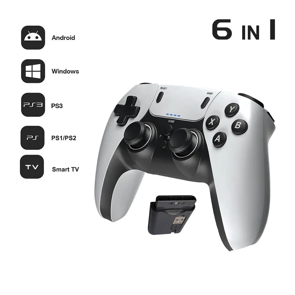 Manette de jeu sans fil, contrôleur portable pour console de divertissement, compatible PS1, PS2, PS3, PC, Android 3