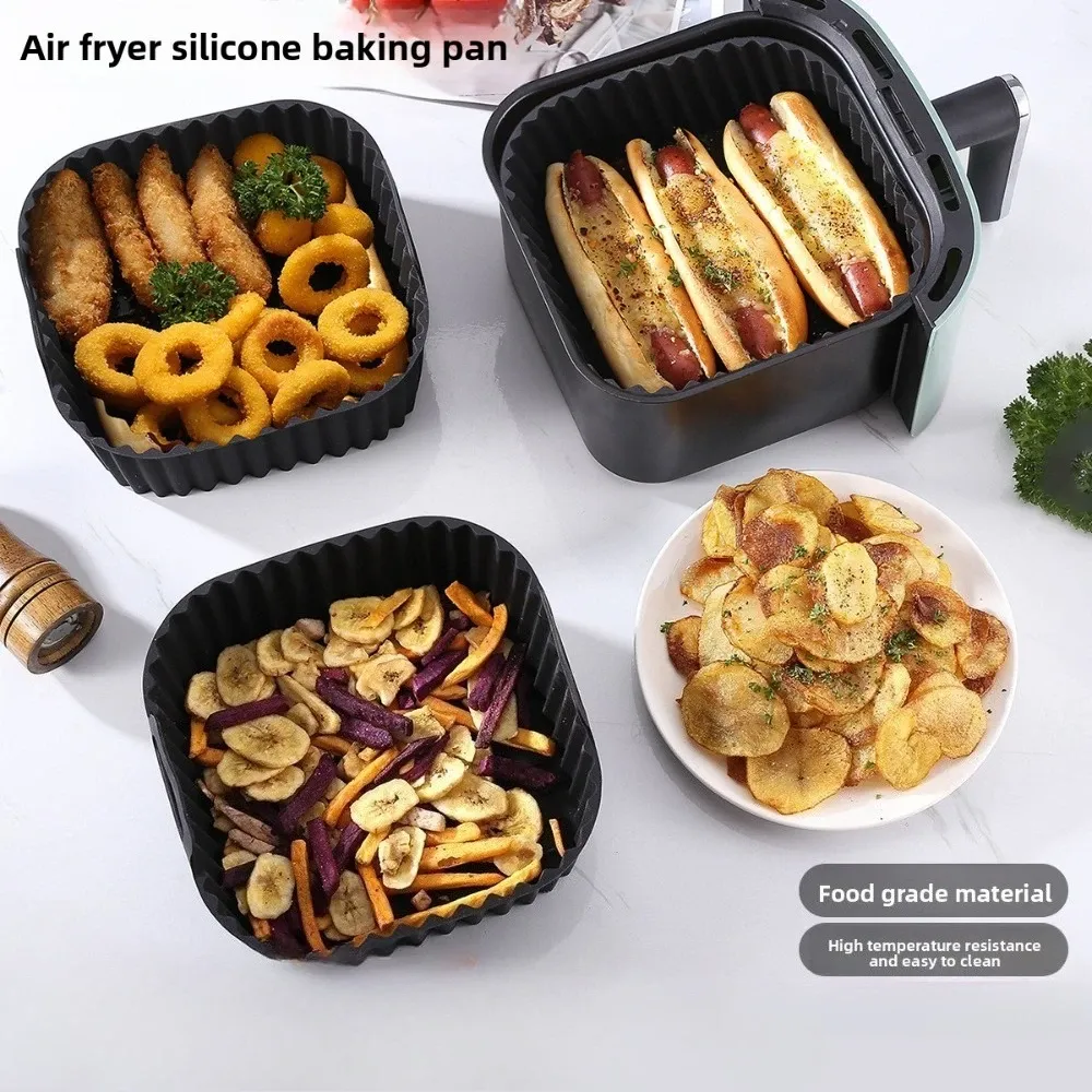 Moule carré en silicone pour friteuse à air, réutilisable et sans danger pour les aliments 3