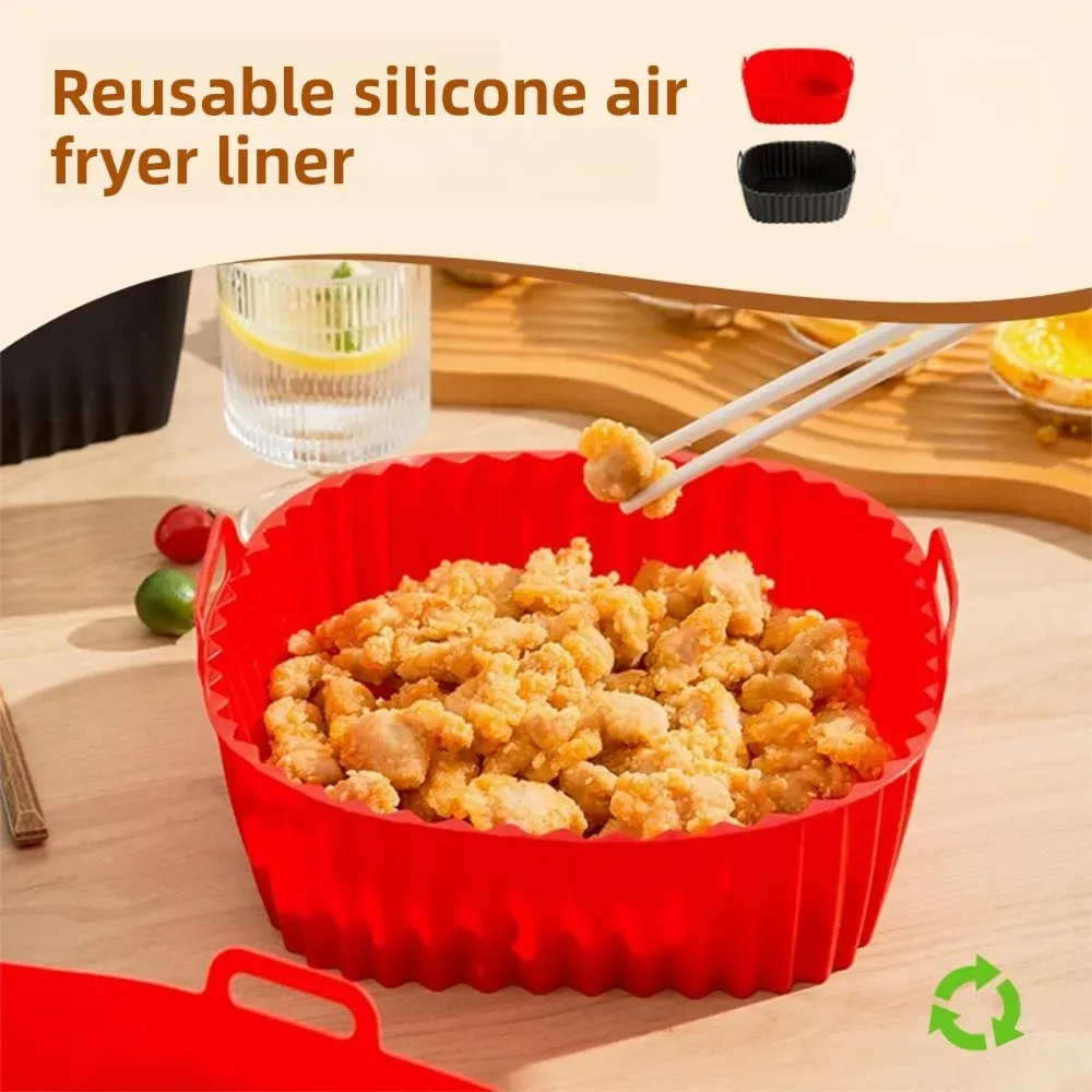 Moule carré en silicone pour friteuse à air, réutilisable et sans danger pour les aliments 4