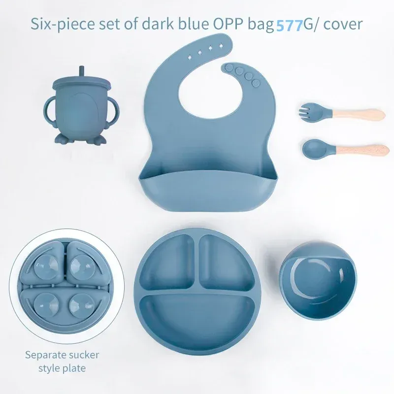 Ensemble de Couverts en Silicone pour Enfant, 6 Pièces, Idéal pour les Repas de Bébé
