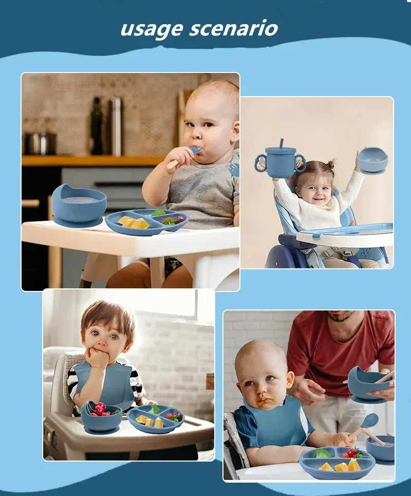 Ensemble de couverts en silicone pour bébé
