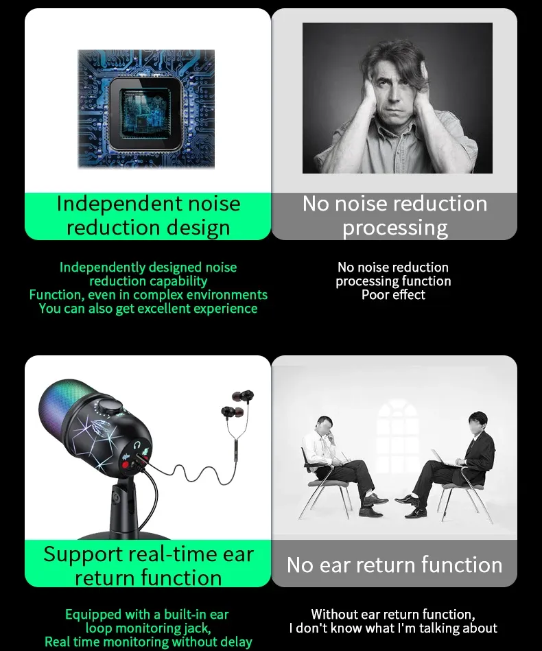 Détail du microphone V5 et de ses commandes